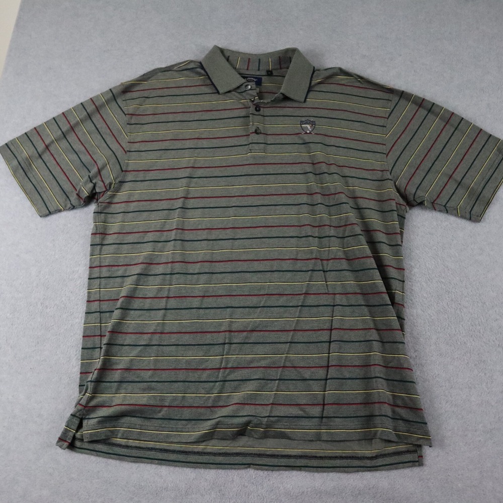 Callaway Golf Polo Shirt Mens XL Striped Short Sleeve Coral Ridge Country Club